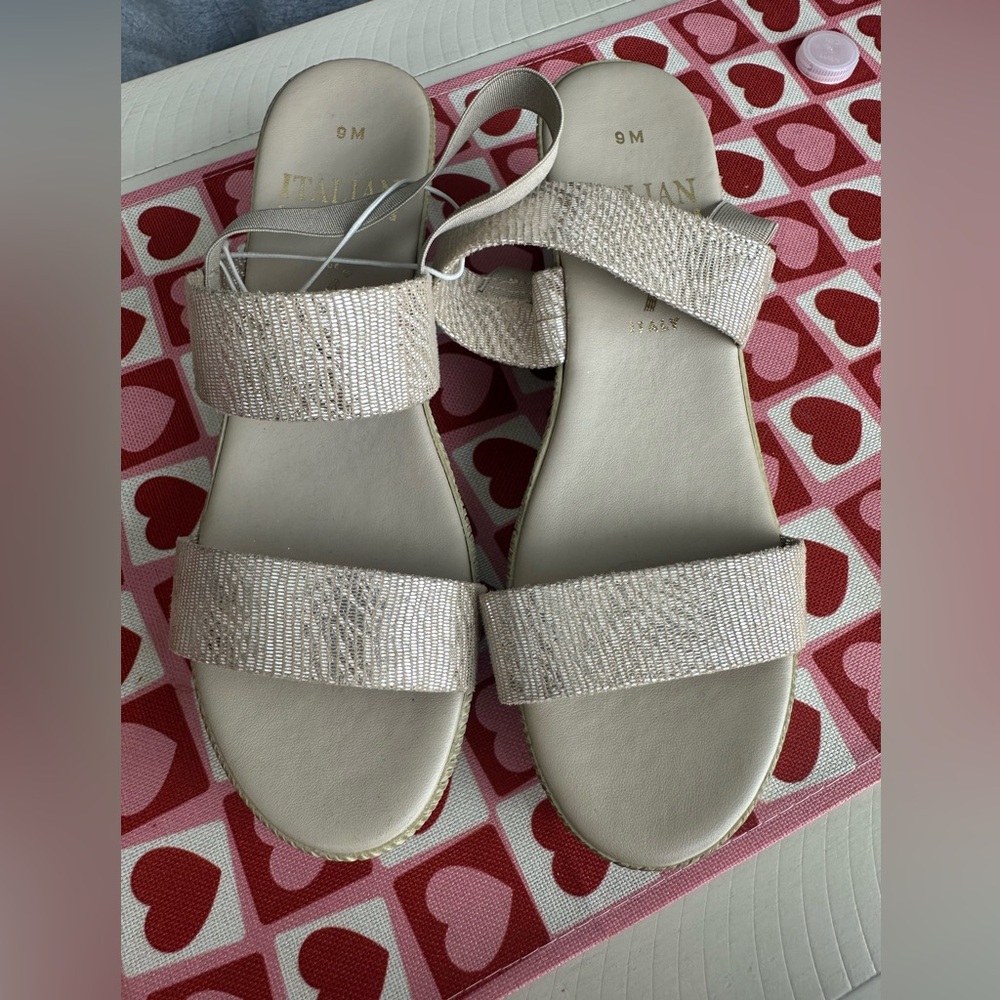 Italian Shoemakers Shimmering Beige Sandals